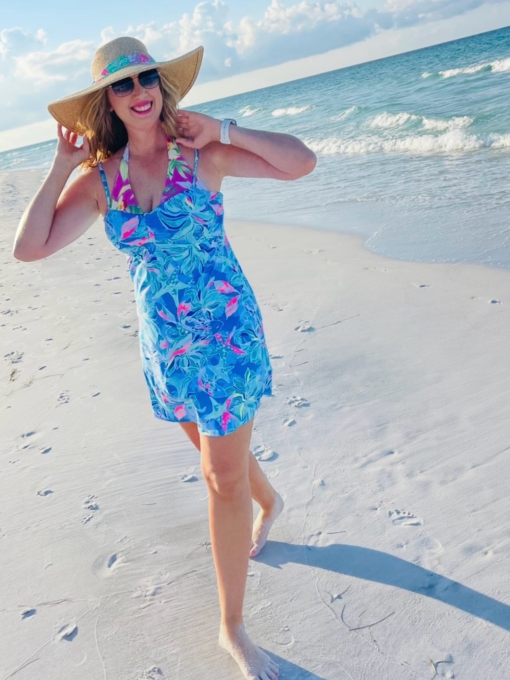 ✨ Ladies Size L Lilly Pulitzer MARGARETE COVER UP IN BENNET BLUE CELESTIAL SEAS✨